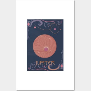 Jupiter - Art Nouveau Space Travel Poster Posters and Art